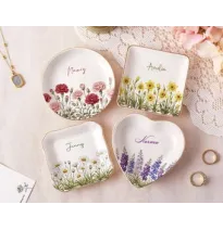 Plato para joyas personalizado con la flor de nacimiento
