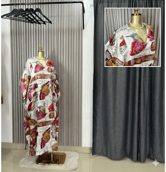 Robe Kaftan "Gang" Imprimé Papillons – Élégance Fluide et