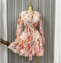 Robe Floral Chic avec Ceinture Intégrée - Taille S